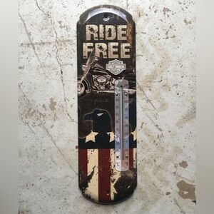 Harley-Davidson Ride Free Wall Thermometer - Black and Brown